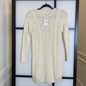 Knit gap kids off white sweater dress